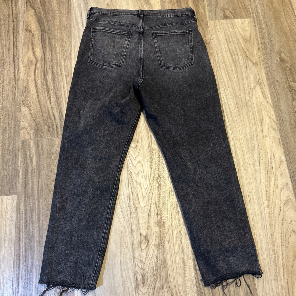 Old Navy Extra High Rise Straight Leg 14 Women's Black Distressed Sky High Jeans